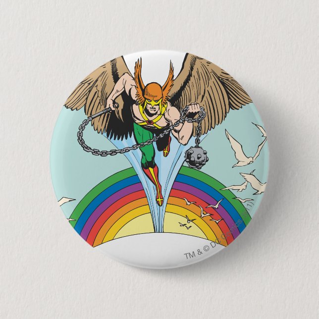 Hawkman Fliegen Thru Sky Button (Vorderseite)