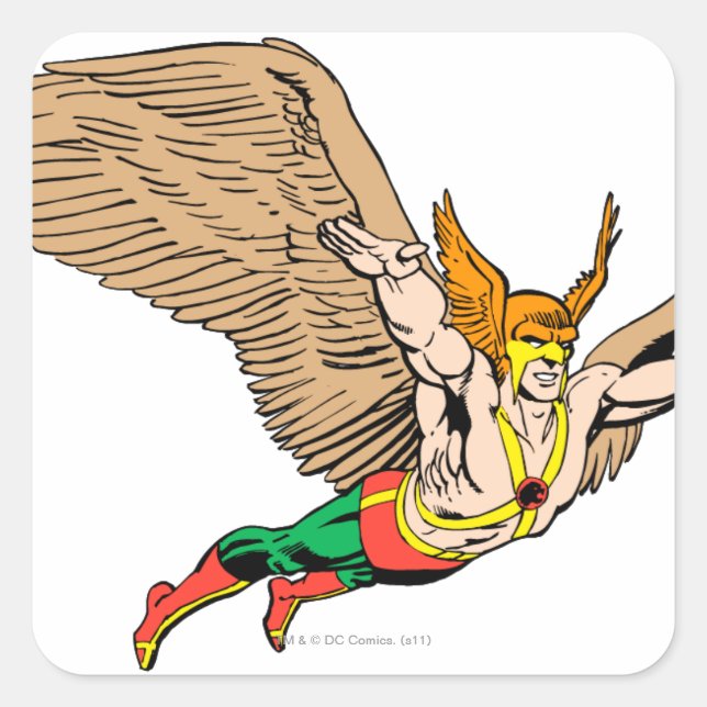 Hawkman Flies Quadratischer Aufkleber (Vorderseite)