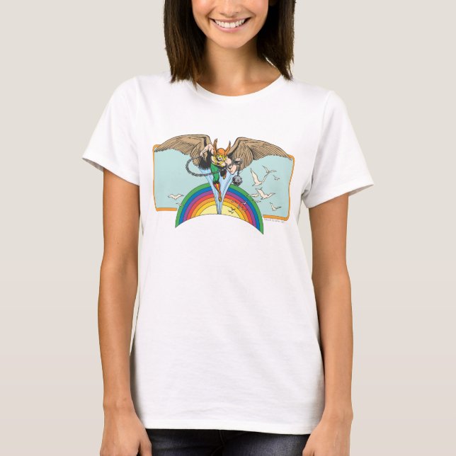 Hawkman Flies Thru Sky T-Shirt (Vorderseite)