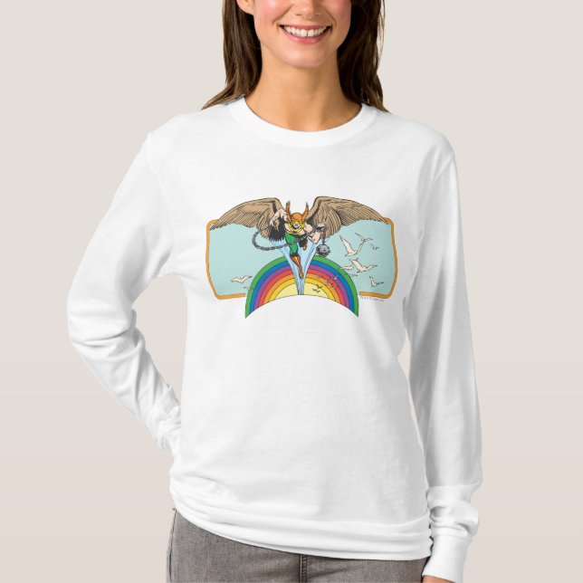 Hawkman Flies Thru Sky T-Shirt (Vorderseite)