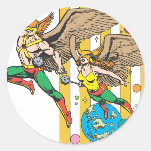 Hawkman & Hawkwoman Runder Aufkleber