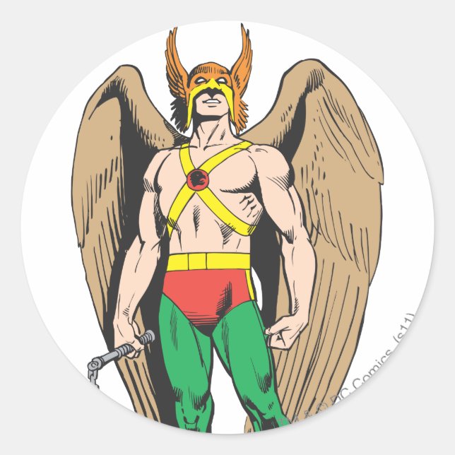 Hawkman Runder Aufkleber (Vorderseite)