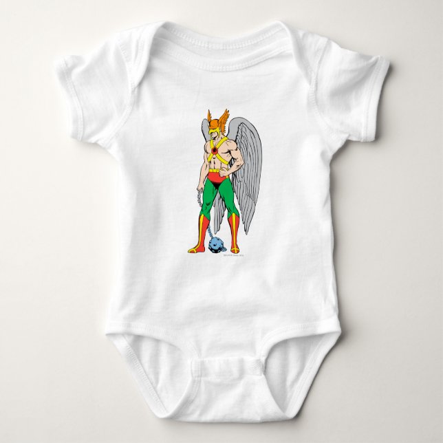 Hawkman Stehende Pose Baby Strampler (Vorderseite)