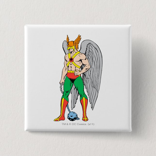 Hawkman Stehende Pose Button (Vorderseite)