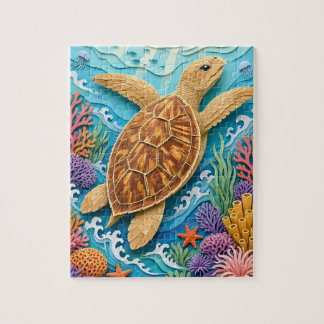 Hawksbill-Meeres-Schildkröte-Korallenriff-Papierst