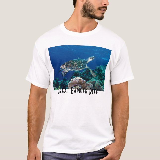 Hawksbill Meeresschildkröte-Great Barrier Reef T-Shirt (Vorderseite)