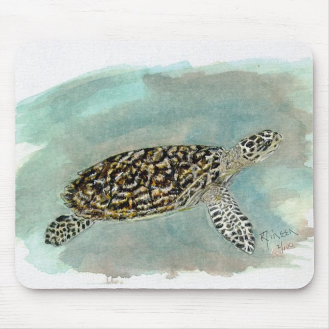 Hawksbill Meeresschildkröte Mousepad (Vorne)