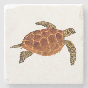 Hawksbill Meeresschildkröte Steinuntersetzer