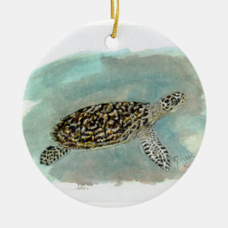 Hawksbill Meeresschildkröteverzierung Keramikornament