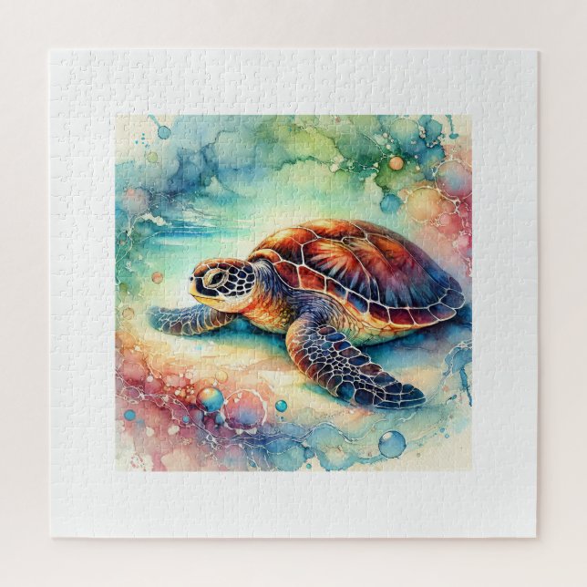 Hawksbill Sea Turtle 210724AREF122 - Watercolor (Vertikal)