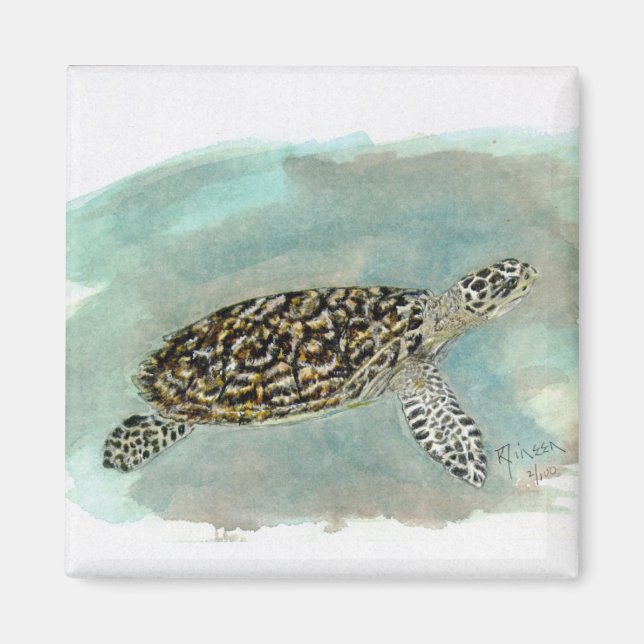 Hawksbill Sea Turtle Magnet (Vorne)