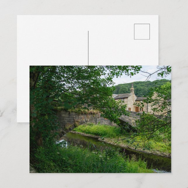 Hawksclough Bridge, Mytholmroyd Postkarte (Vorne/Hinten)