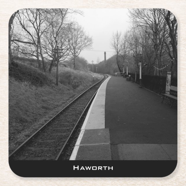 Haworth Railway Rechteckiger Pappuntersetzer (Vorderseite)