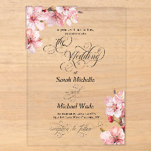 Hawthorn Acrylic Calligraphy Wedding Invitation