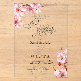 Hawthorn Acrylic Calligraphy Wedding Invitation Acryleinladungen