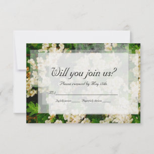 Hawthorn Blossom Wedding RSVP Card Einladung