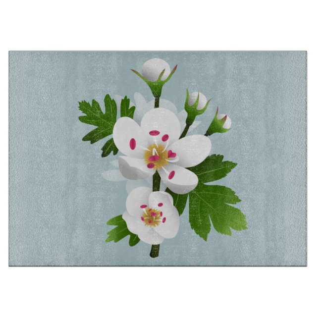 Hawthorn-Blume Schneidebrett (Vorderseite)