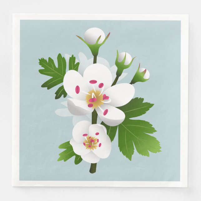 Hawthorn-Blume Serviette (Vorderseite)