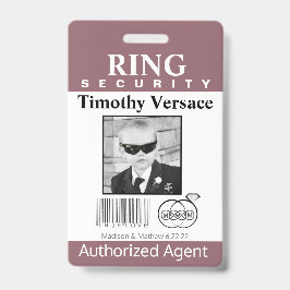 Hawthorn Rose Ring Bearer Security Abzeichen Ausweis