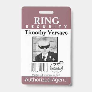 Hawthorn Rose Ring Bearer Security Abzeichen Ausweis