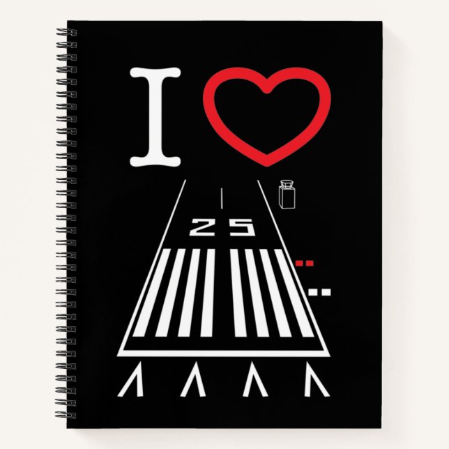 Hawthorne Airport Runway 25/7 Notebook Notizbuch (Vorderseite)