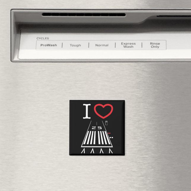 Hawthorne Airport Runway 25 - Square Magnet (In Situ (Geschirrspüler))