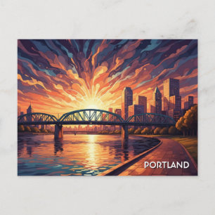 Hawthorne Bridge Portland Oregon Postkarte