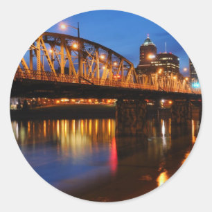Hawthorne Bridge Runder Aufkleber