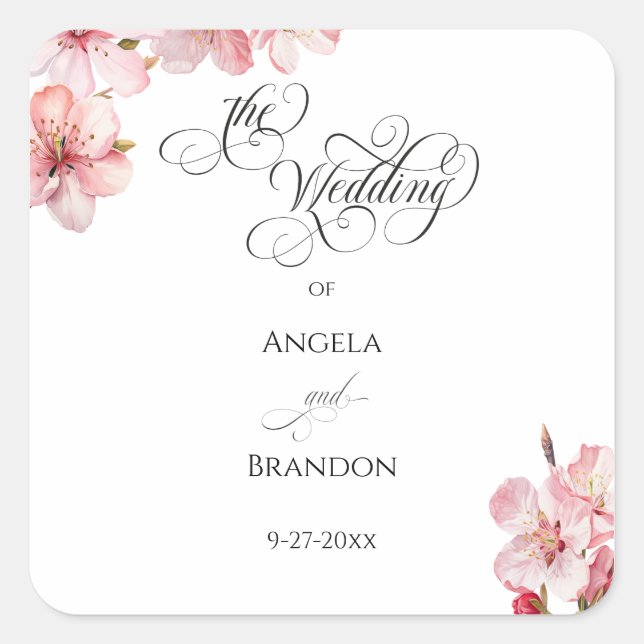 Hawthorne Calligraphy  Quadratischer Aufkleber (Vorderseite)