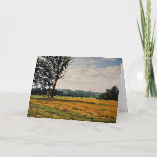Hay Bales auf dem Bauernhof Feiertagskarte (Vorderseite)