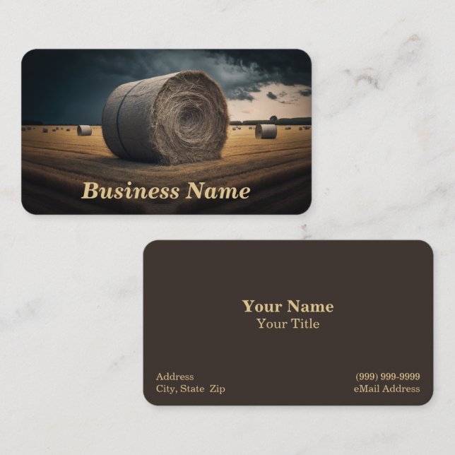 Hay Bales Business Card Visitenkarte (Vorne/Hinten)