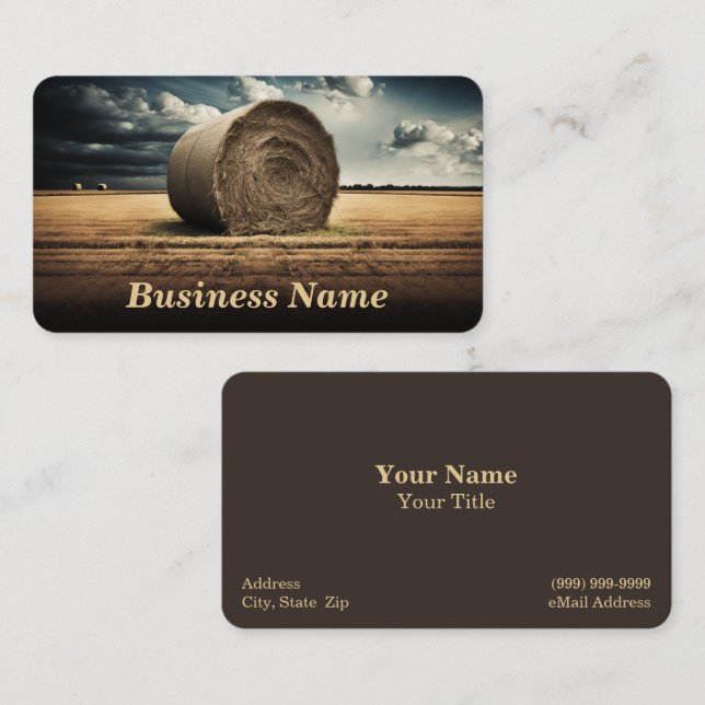 Hay Bales Business Card Visitenkarte (Vorne/Hinten)