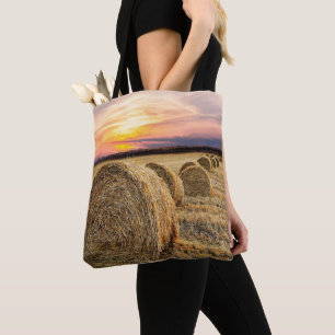 Hay Bales Farm Ranch Sunset Tote Bag Tasche