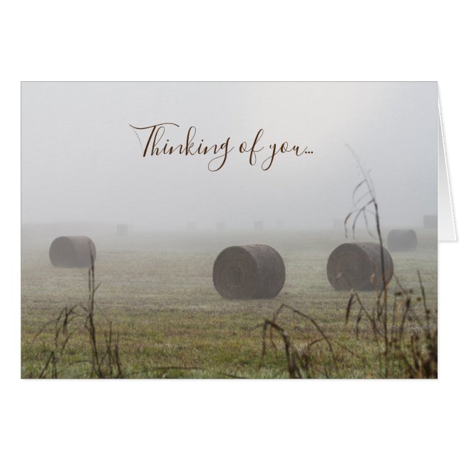 Hay Bales im Nebel denken Sie an Ihre Karte (Vorderseite (Horizontal))