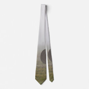 Hay Bales in Fog Neck Tie Krawatte