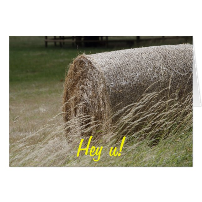 Hay bales Mutter's Day Card., Hey, du! (Vorderseite (Horizontal))