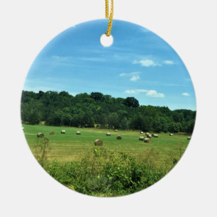 Hay Bales, Wytheville, Virginia Keramik Ornament