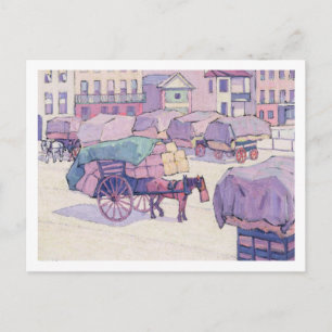 Hay Carts, Cumberland Market (Öl auf Leinwand) Postkarte