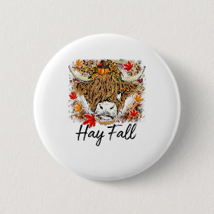 Hay Fall Highland Cow Leopard Erntedank Heifer Button