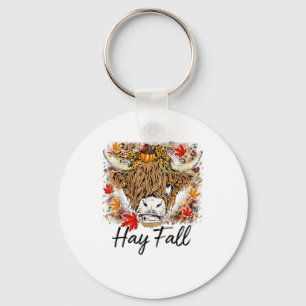 Hay Fall Highland Cow Leopard Erntedank Heifer Schlüsselanhänger