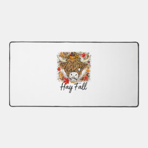 Hay Fall Highland Cow Leopard Erntedank Heifer Schreibtischunterlage