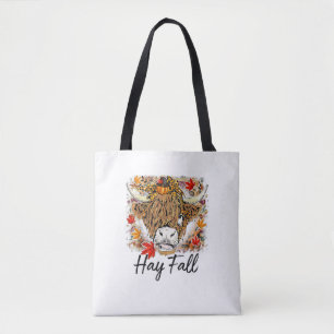 Hay Fall Highland Cow Leopard Erntedank Heifer Tasche