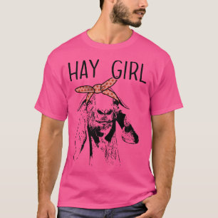 Hay Girl Funny Goat Wearing Bandanna T-Shirt