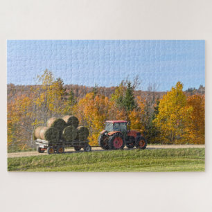 Hay Hauling in Vermont im Herbst