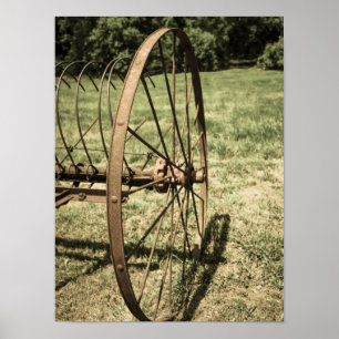 Hay Rake Wheels Poster