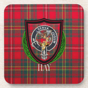 Hay Schottischer Clan Tartan & Wappen Getränkeuntersetzer