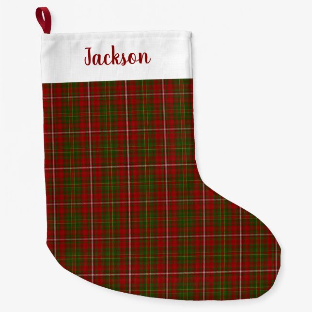 Hay Scottish Clan Tartan Kariert Pattern Großer Weihnachtsstrumpf (Vorderseite)