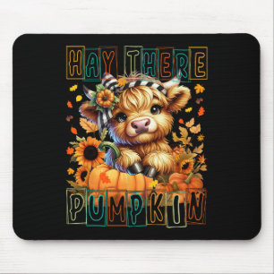 Hay There Pumpkin Retro Stil Highland Kuh for Fal Mousepad