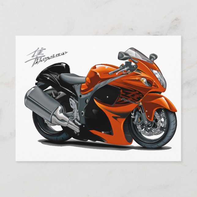 Hayabusa Orange Bike Postkarte (Vorderseite)