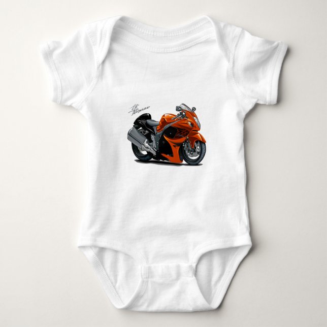 Hayabusa Orangen-Fahrrad Baby Strampler (Vorderseite)